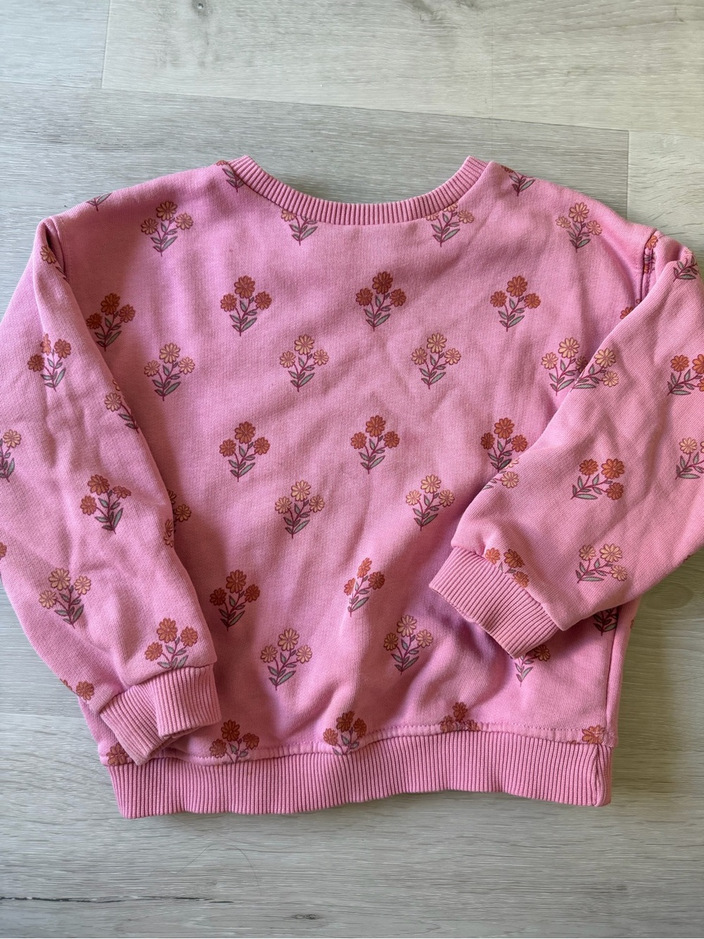 Zara toddler Pink Floral Crewneck Sweater